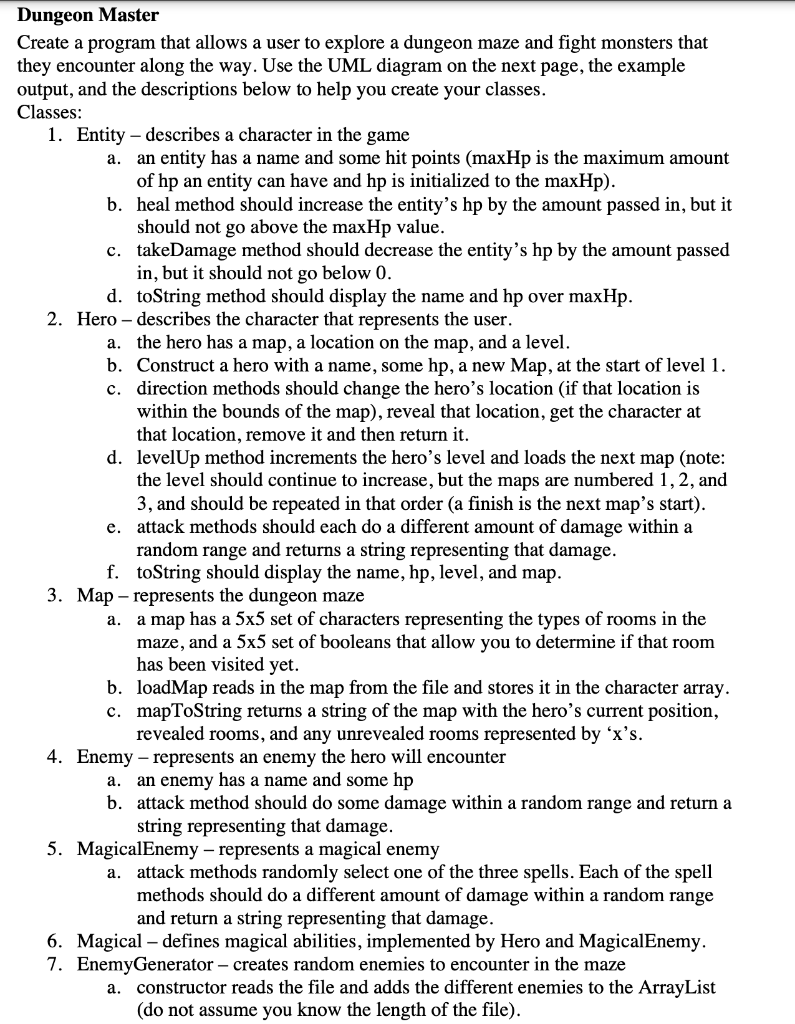 JAVA i need help with 3 the Map ,Enemy and Enemy generator