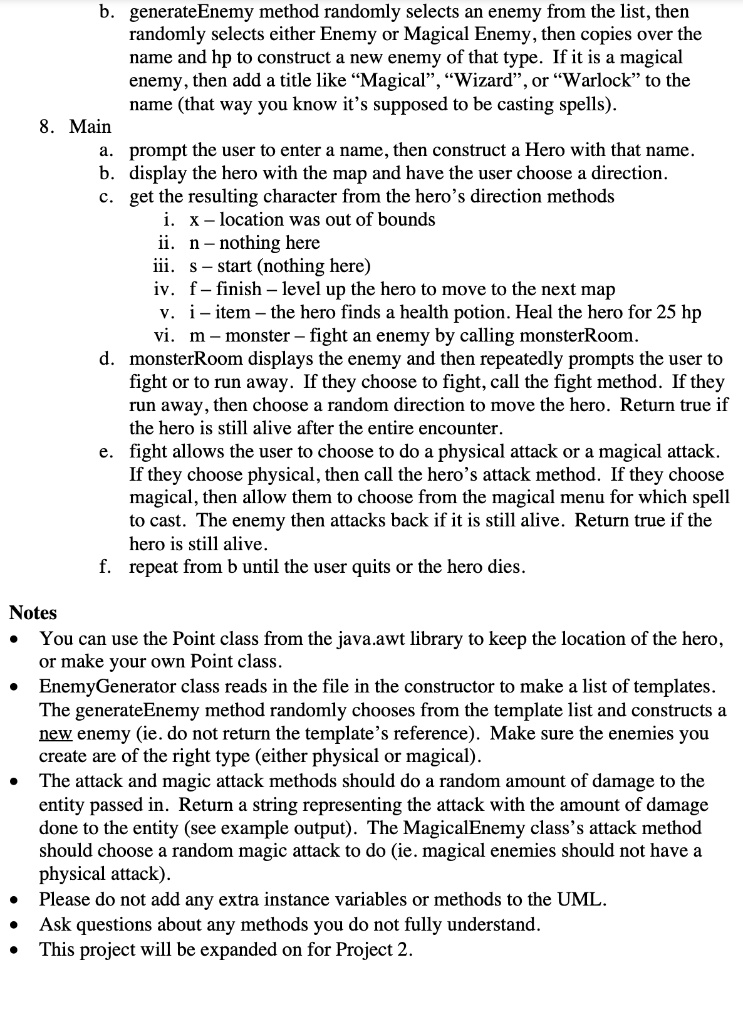 classes Dungeon Master Create a program that allows a user to explore
