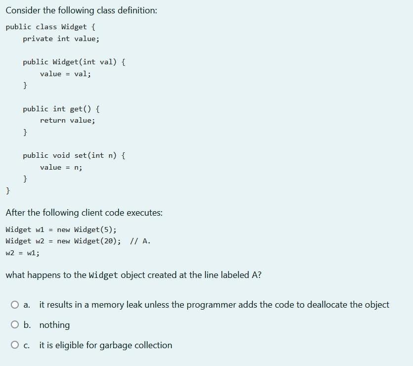 val; public static int f(){ val =4; \} This class definition is