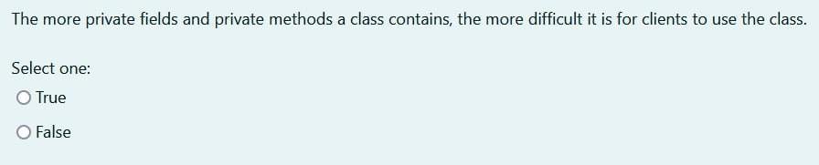 one: True False Consider the following class definition: public class Widget \{