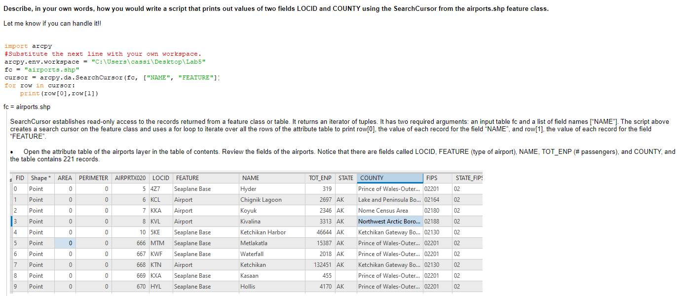  We basically need to describe use python comments # on what