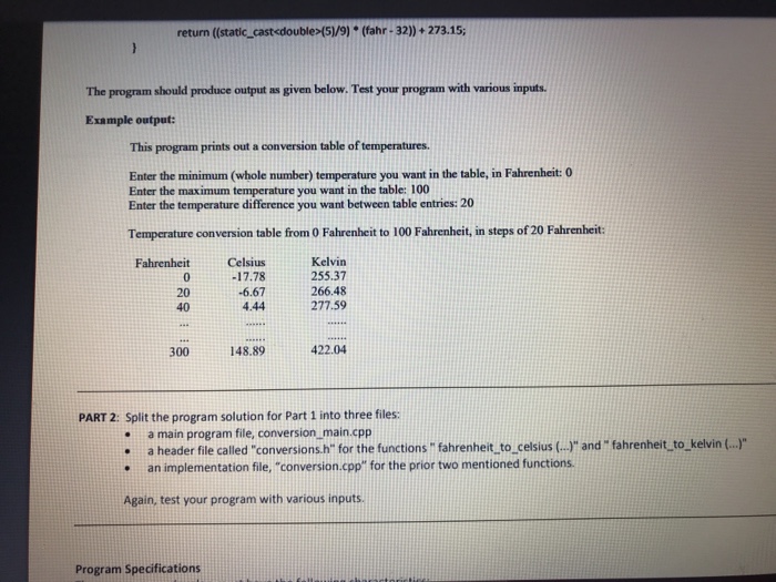 implementation of programs in multiple separate files. Make sure you thoroughly read