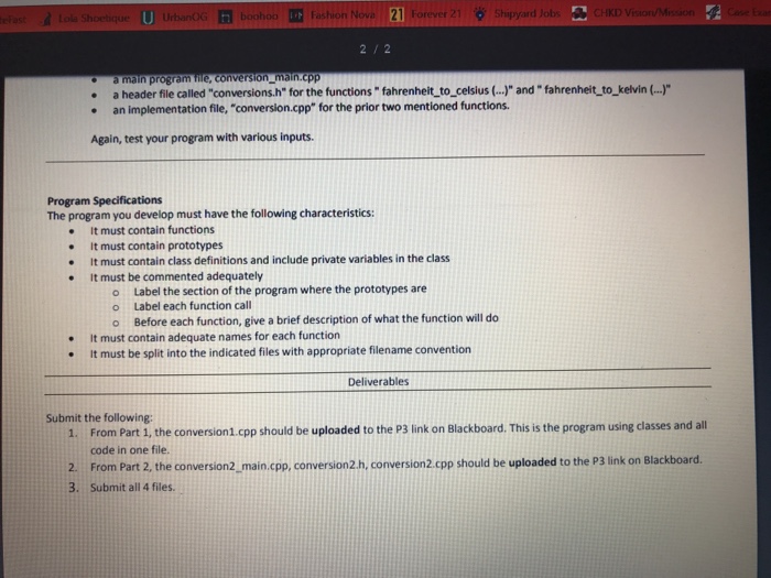 and understand the directions before you begin PART 1: Write a program
