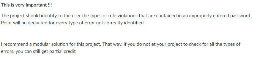 enter the password twice, checking to make sure it was entered the