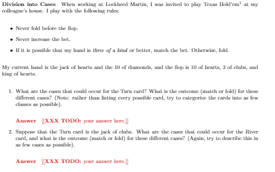 Division into Cases When working at Lockheed Martin, I was invited