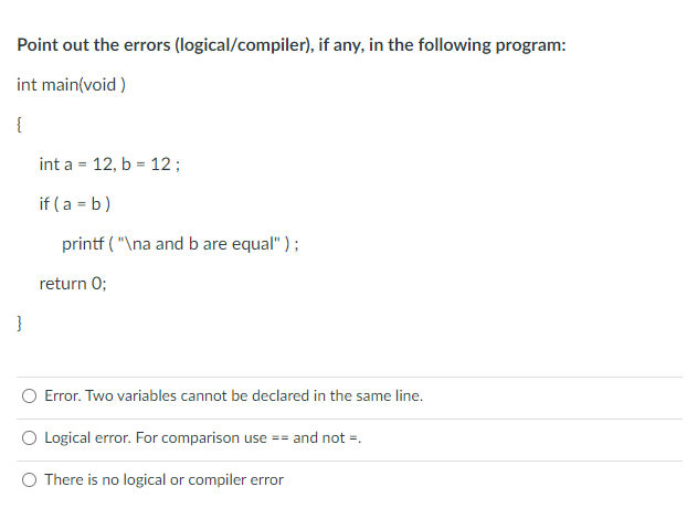 , but I would like the help Consider the following variables: int