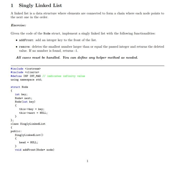 where elements are connected to form a chain where each node points