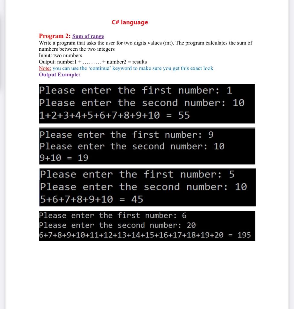 the user for an input number. The program then prints the product