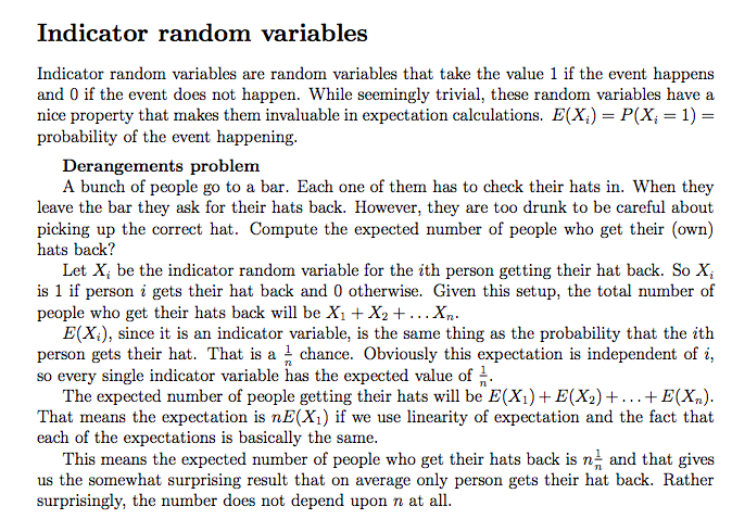  Indicator random variables Indicator random variables are random variables that take