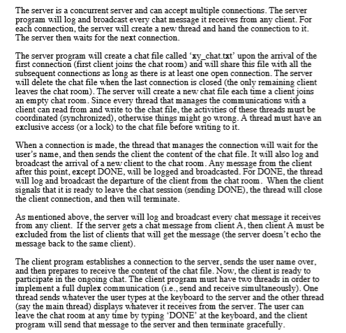 Please create a Java client and server program that is a multithreaded