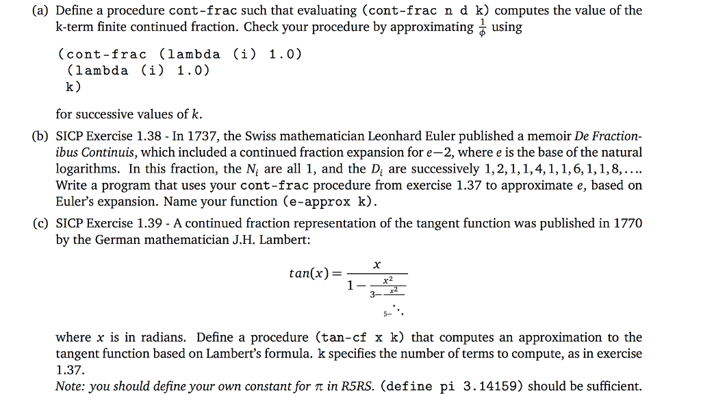 infinite continued fraction expansion with the N; and the D; all equal