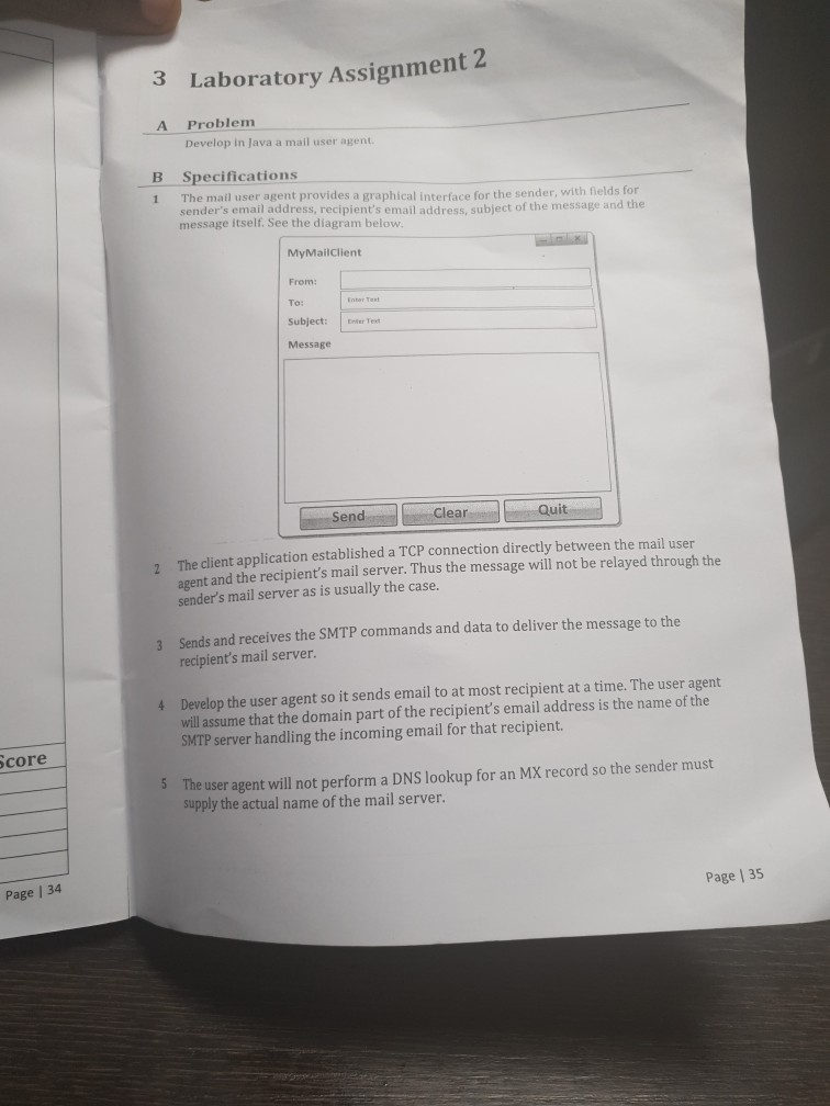  Developing a mail user agent in Java Laboratory Assignment 2 3