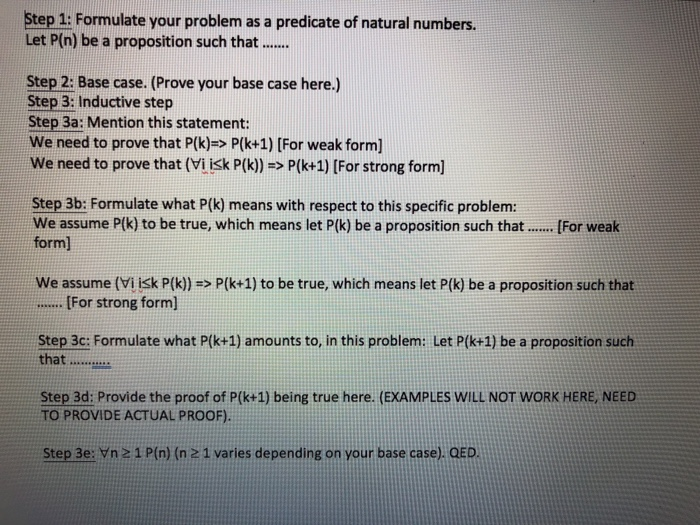  This is a discrete math question: 1) use mathematical induction (weak