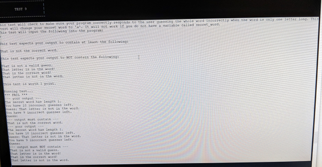 False # Printing the length of secret word print("The secret word has