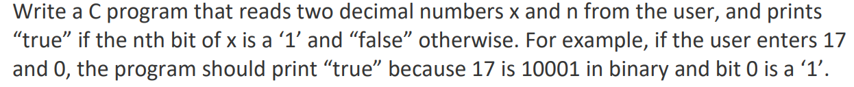  Write a C program that reads two decimal numbers x and
