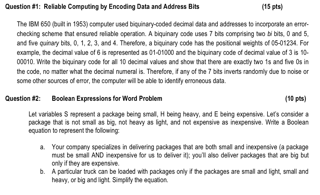  Question #1: Reliable Computing by Encoding Data and Address Bits 15