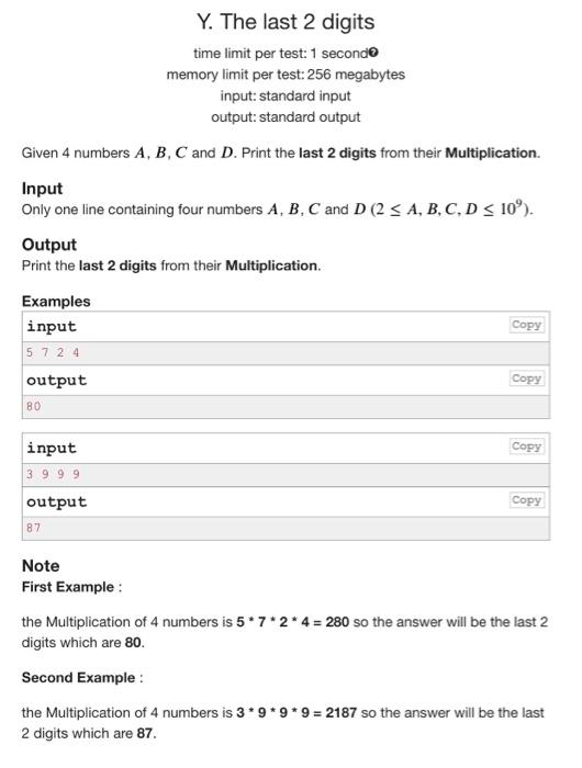 i need this question In C++ code as well Y. The last