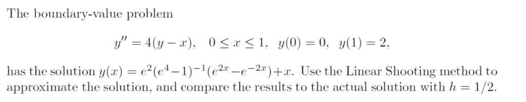  Construct a python code for linear shooting method. Able to use