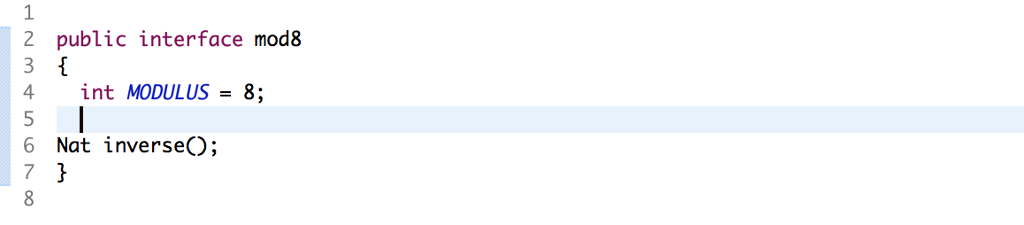 where to start Oct.java A very simple class which extends the Nat