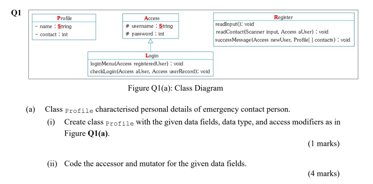  Computer Science: Java Programming(OOP) Please answer all the questions below Please
