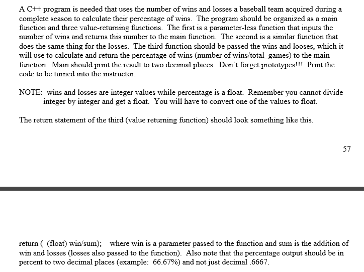 C++ Programming Windows Console Application A C++ program is needed that uses