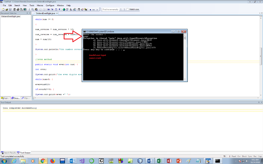 How do you make this program to not crash on special characters