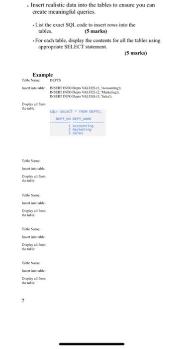 have kindly solve this Part 1: Data Design, Data Definition and Insertion