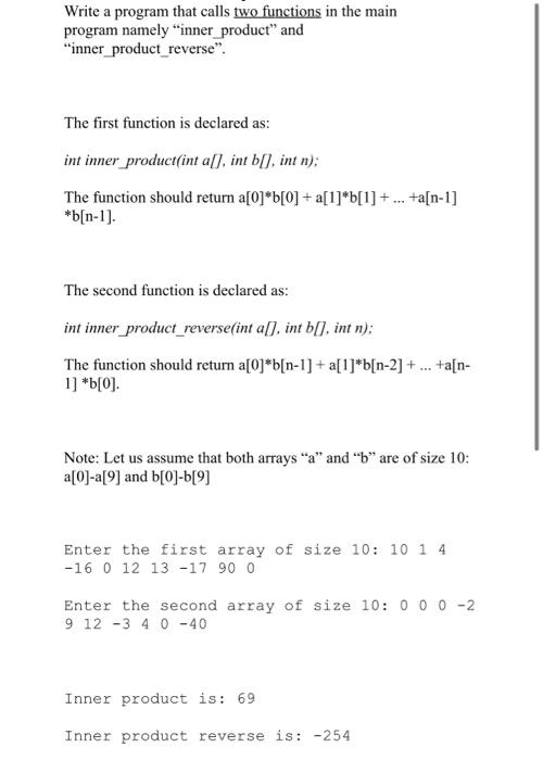 C Programming Help Write a program that calls two functions in the