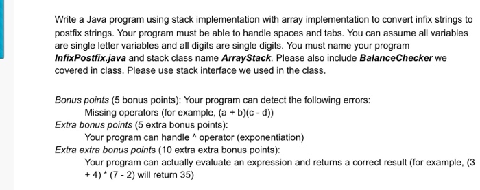  Data Sturtures Write a Java program using stack implementation with array