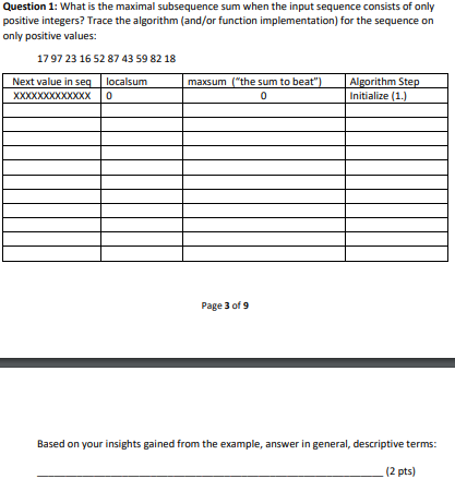 2. Traversing an input number sequence Seq from left to right; process