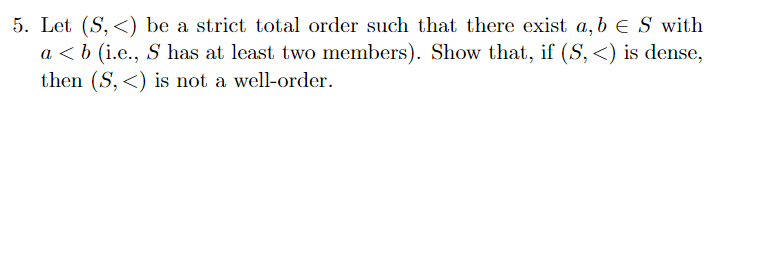 Q5. Please solve this problem. 5. Let (S,