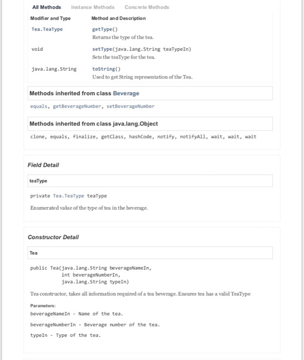 to 9999. private static int MINIMUM BEVERAGE NUMBER The smallest allowed value