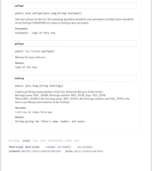 for a beverage number, set to 1000. Constructor Summary Constructors Constructor and