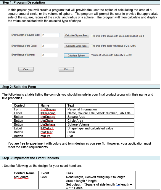 Studying Visual Basic Step 1: Program Description In this project, you will