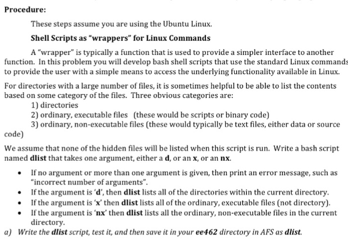  Procedure: These steps assume you are using the Ubuntu Linux. Shell