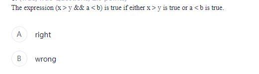 C program: True or False 7 8 The expression (x>y && a