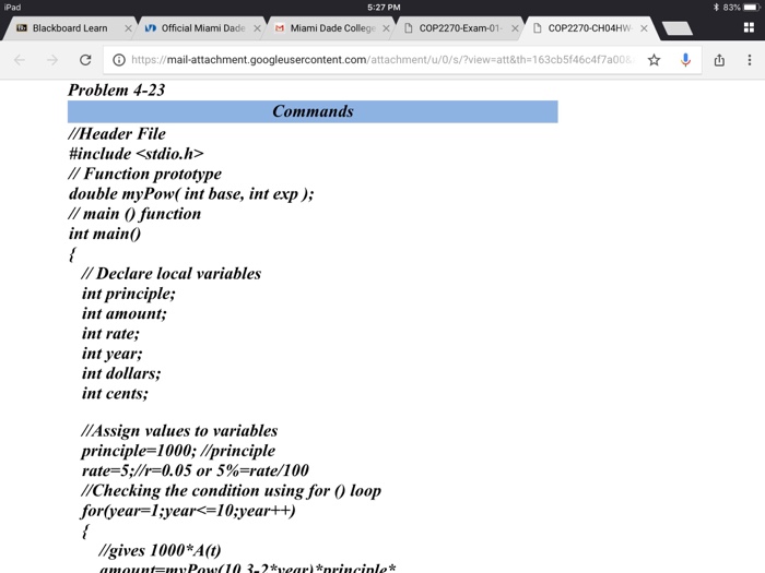 Problem 3 (20 points): Modify Problem 4.23 from your text such as