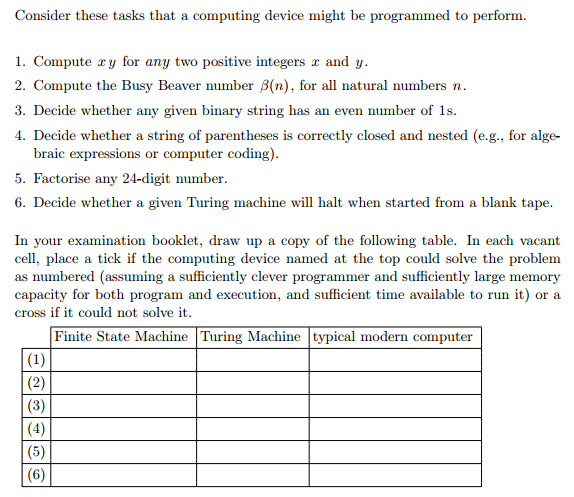 Consider these tasks that a computing device might be programmed to