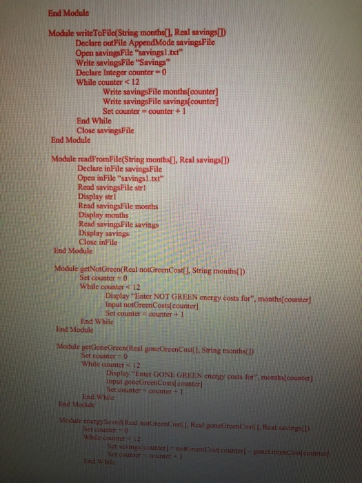 9.5. Note that the in addition to what the program already does,