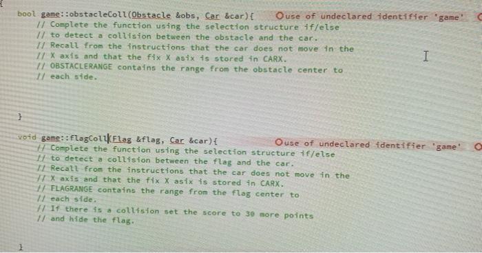 Car class, and should detect if there is a collision or not