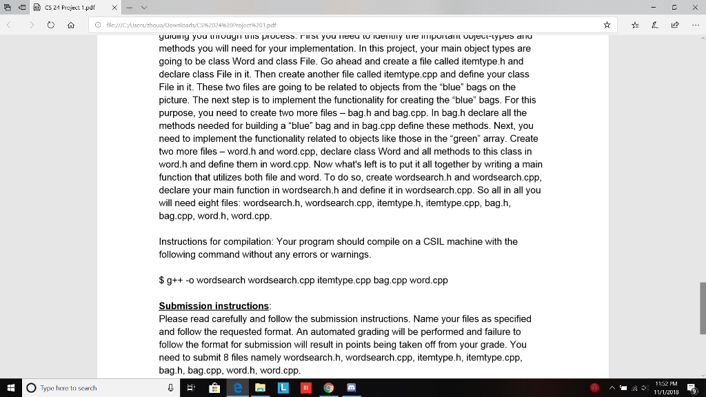 bag.cpp #include "bag.h" bag::bag(){ used = 0; } void bag::add(string fname){ //