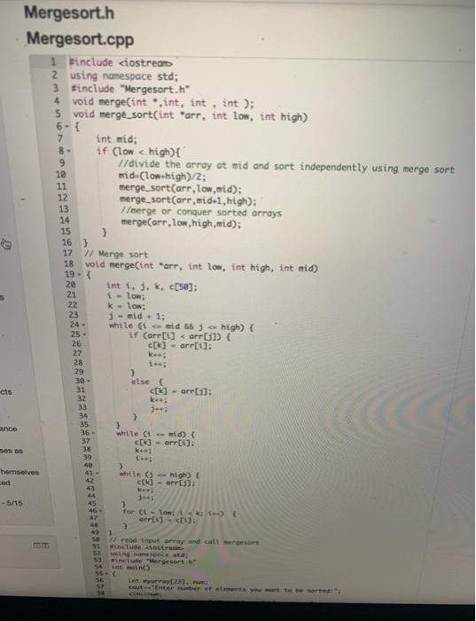  Code is C++ Can you please help me separate the code