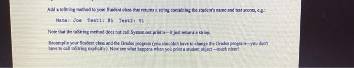 grades for students and decides to create a student class for his