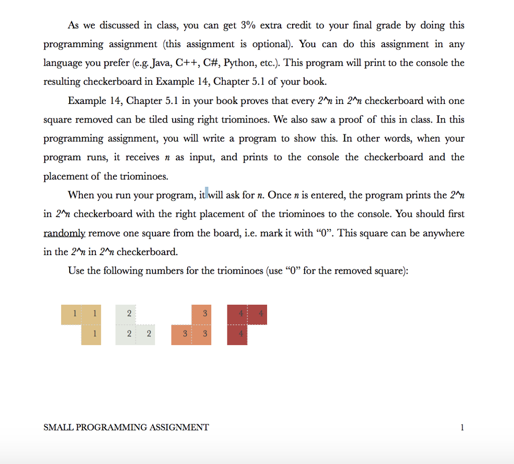 As we discussed in class, you can get 3% extra credit