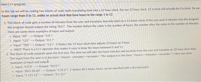  please i need help in part two!!! only in C+++ no