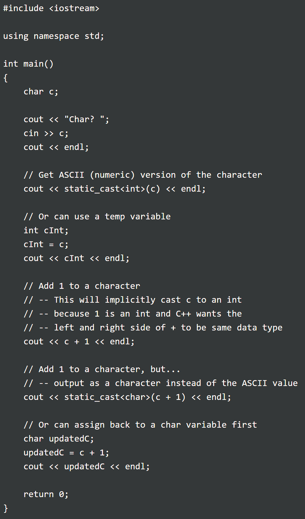 contents of a file. For this part, the program gives the user