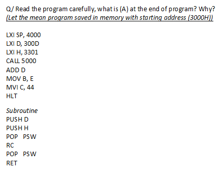 Q/ Read the program carefully, what is (A) at the end