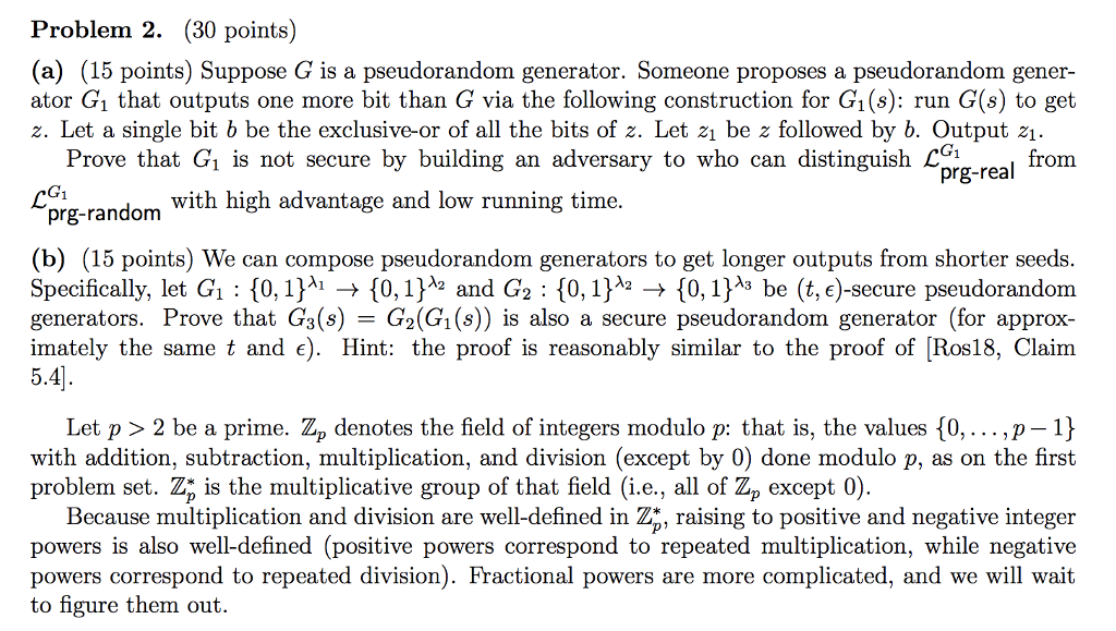  Problem 2. (30 points) (a) (15 points) Suppose G is a