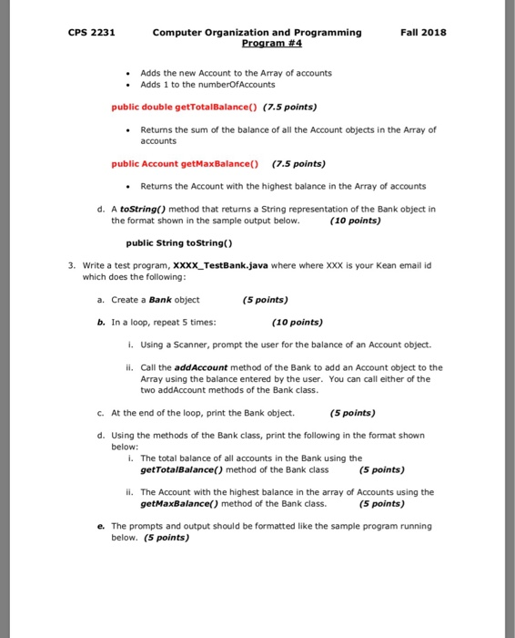 objects Point value: 100 points Note: Use the Java Class, Account.java, provided.