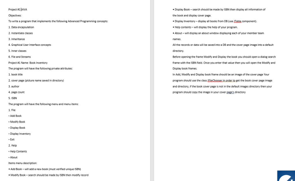  Project #1 AVA Objectives: To write a program that implements the